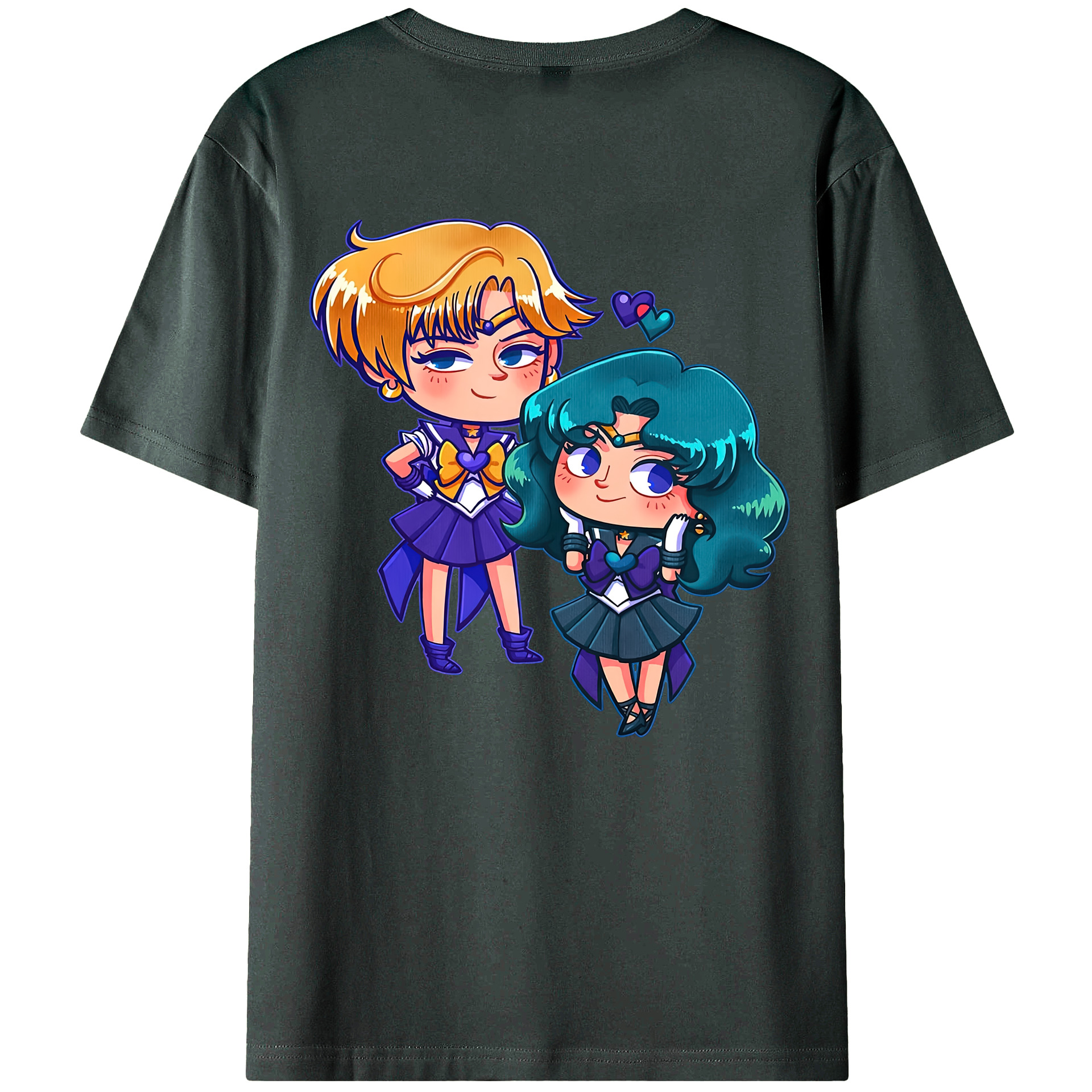 （画像用） 美少女戦士セーラームーン 天王はるか Sailor Moon Tenoh Haruka 綿100％ メンズ半袖Tシャツ（バックプリント） 通気性